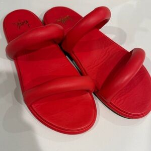 Bold Red Women's Slide Sandals. Beek